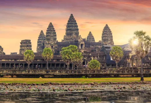 Angkor Wat at sunrise in Cambodia