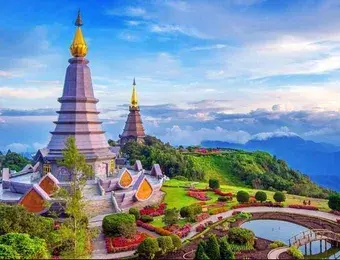 Pagodas at Doi Inthanon near Chiang Mai