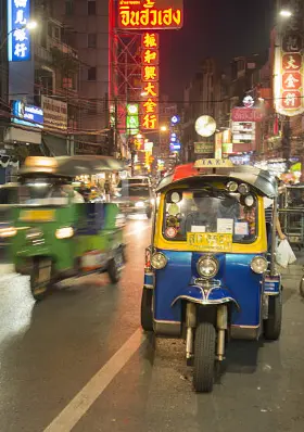 Tuk-tuk in Bangkok at night
