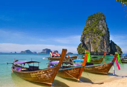 Longtail boats on Railay Beach